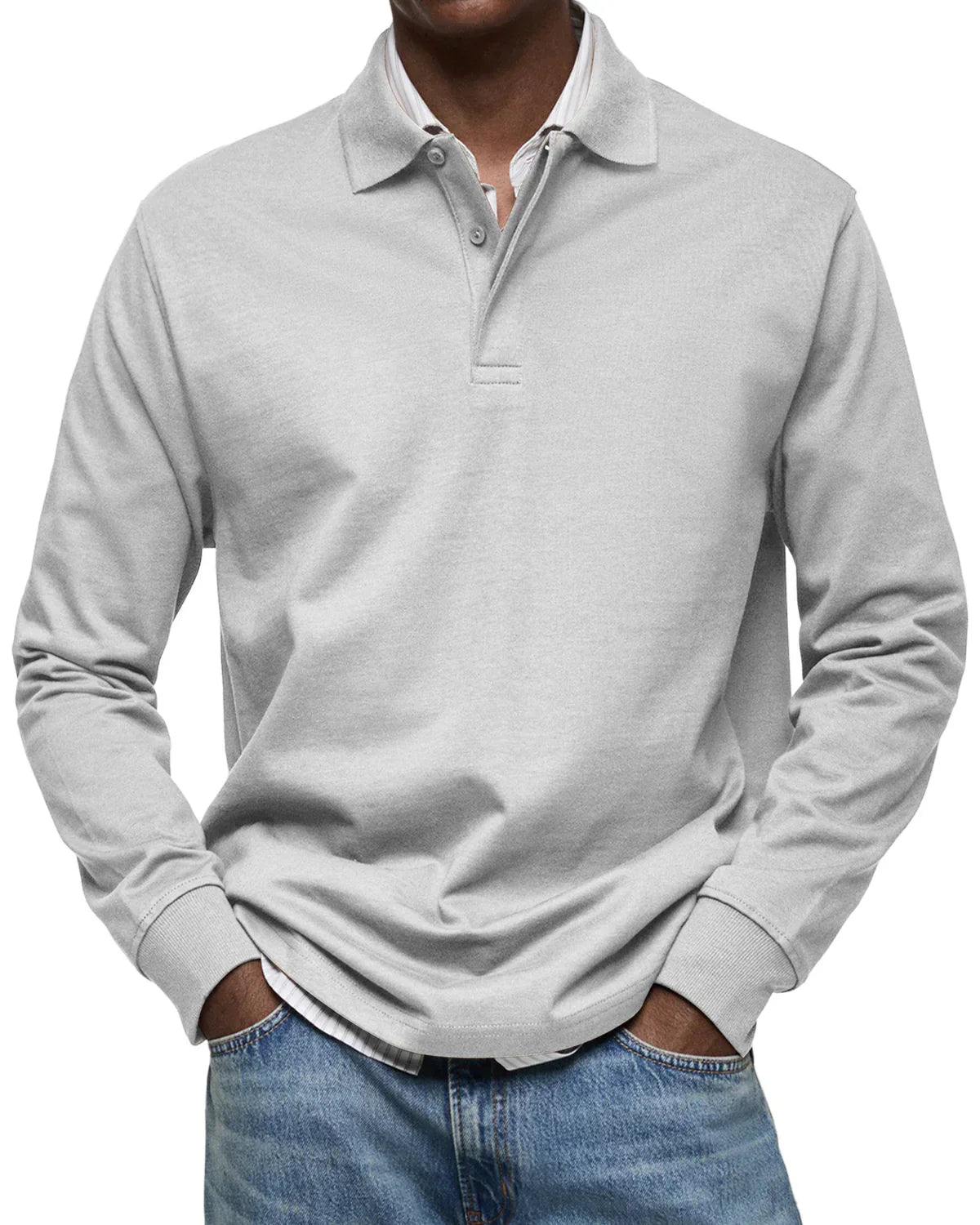 Julien | Polo en coton manches longues classique