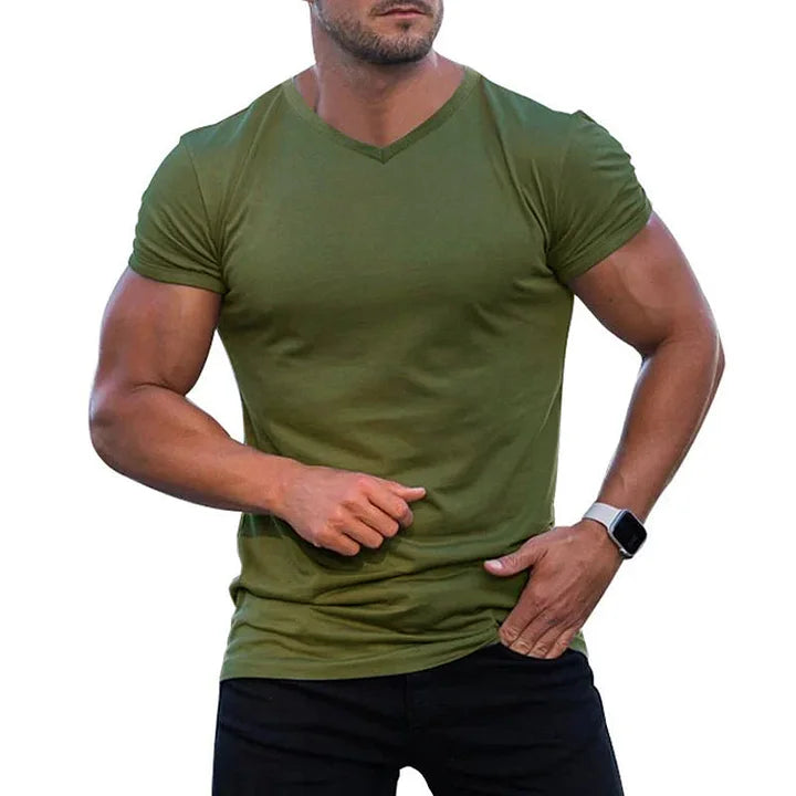 Alexandre – T-shirt Slim-Fit à Col V pour Homme