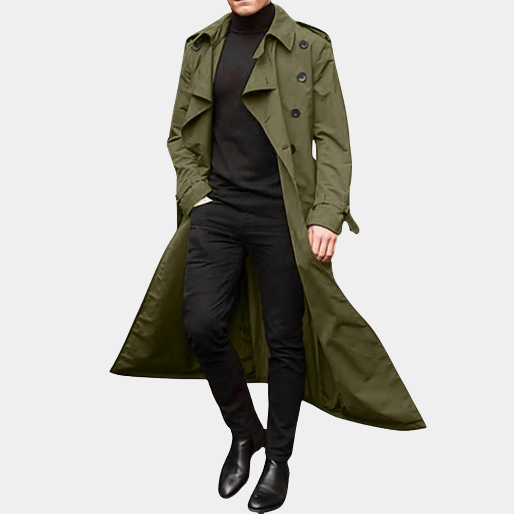 Trenchcoat Slim-Fit Coupe-Vent pour Homme