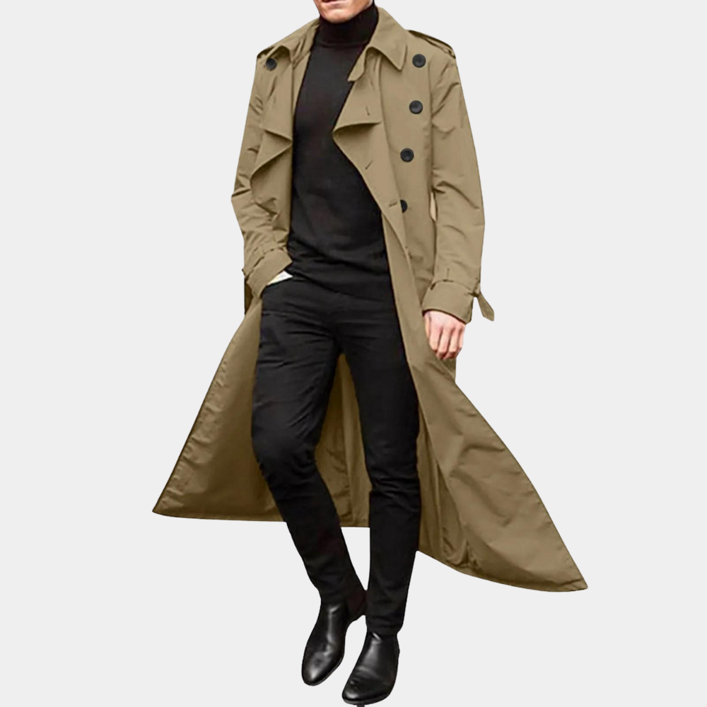 Trenchcoat Slim-Fit Coupe-Vent pour Homme