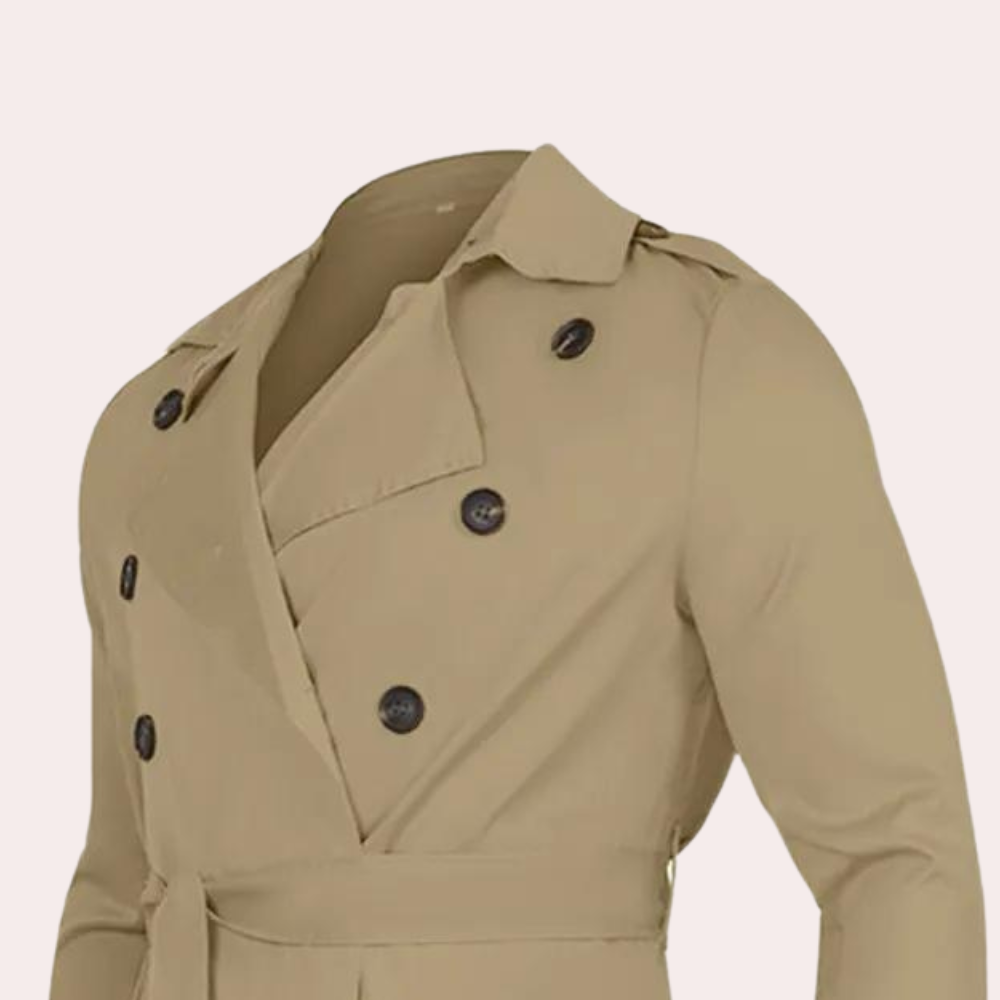 Trenchcoat Slim-Fit Coupe-Vent pour Homme
