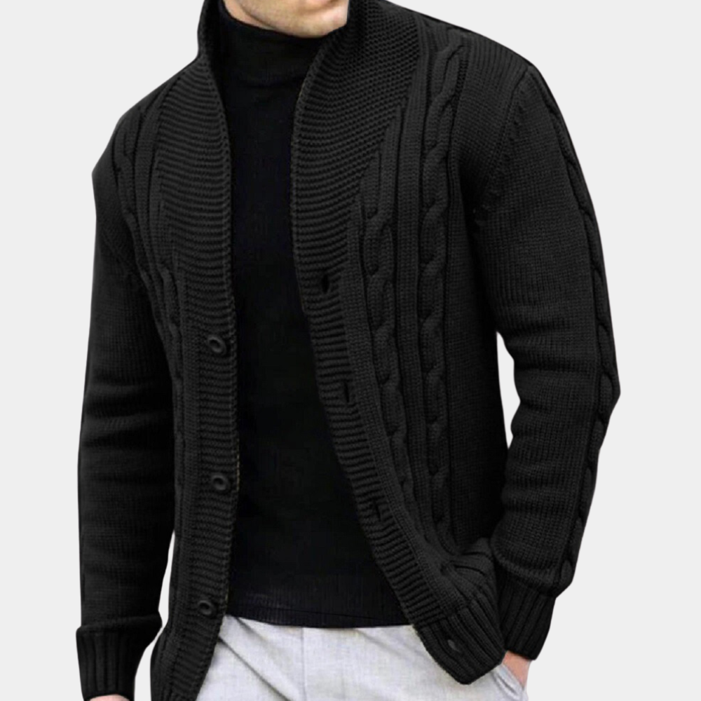 Simon | Cardigan homme en maille côtelée élégante