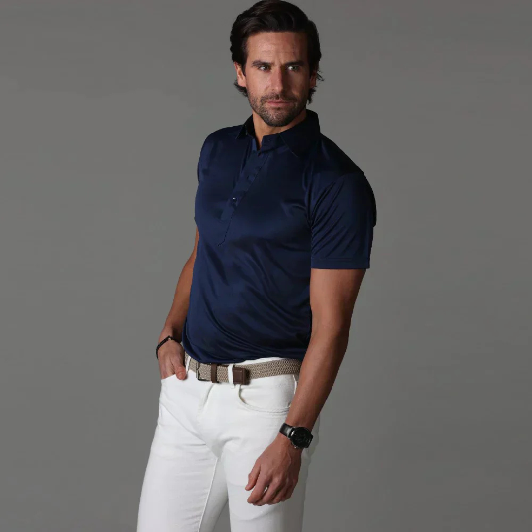 Chemise Élégante Ajustée Bleu Marine
