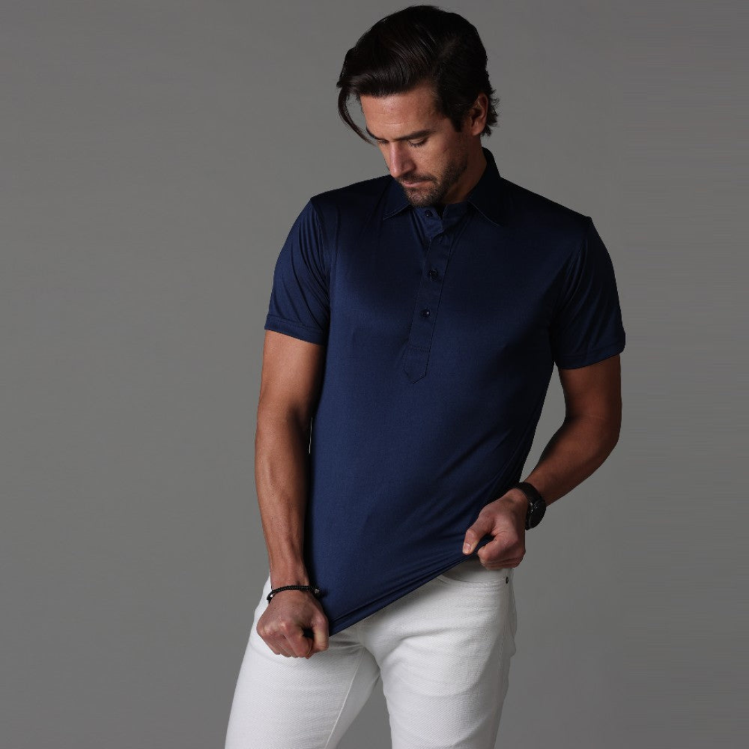 Chemise Élégante Ajustée Bleu Marine