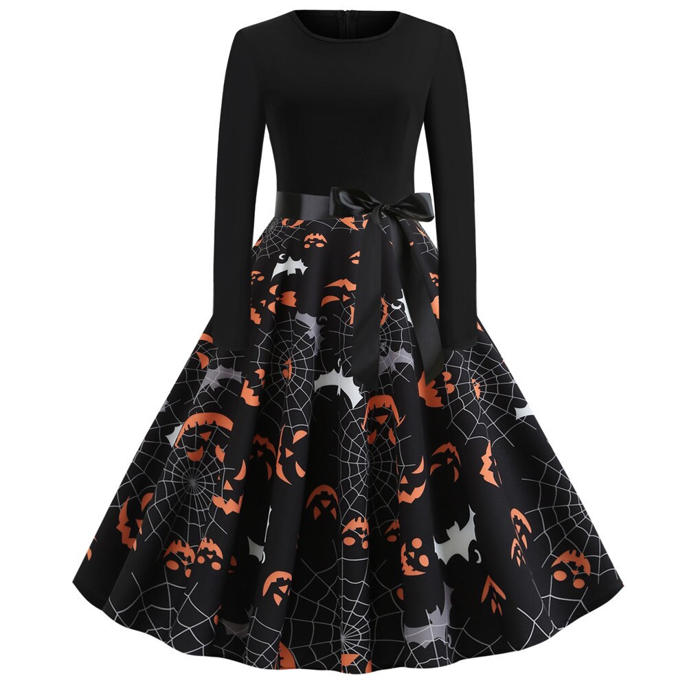 Costume d'Halloween imprimé caricature gothique