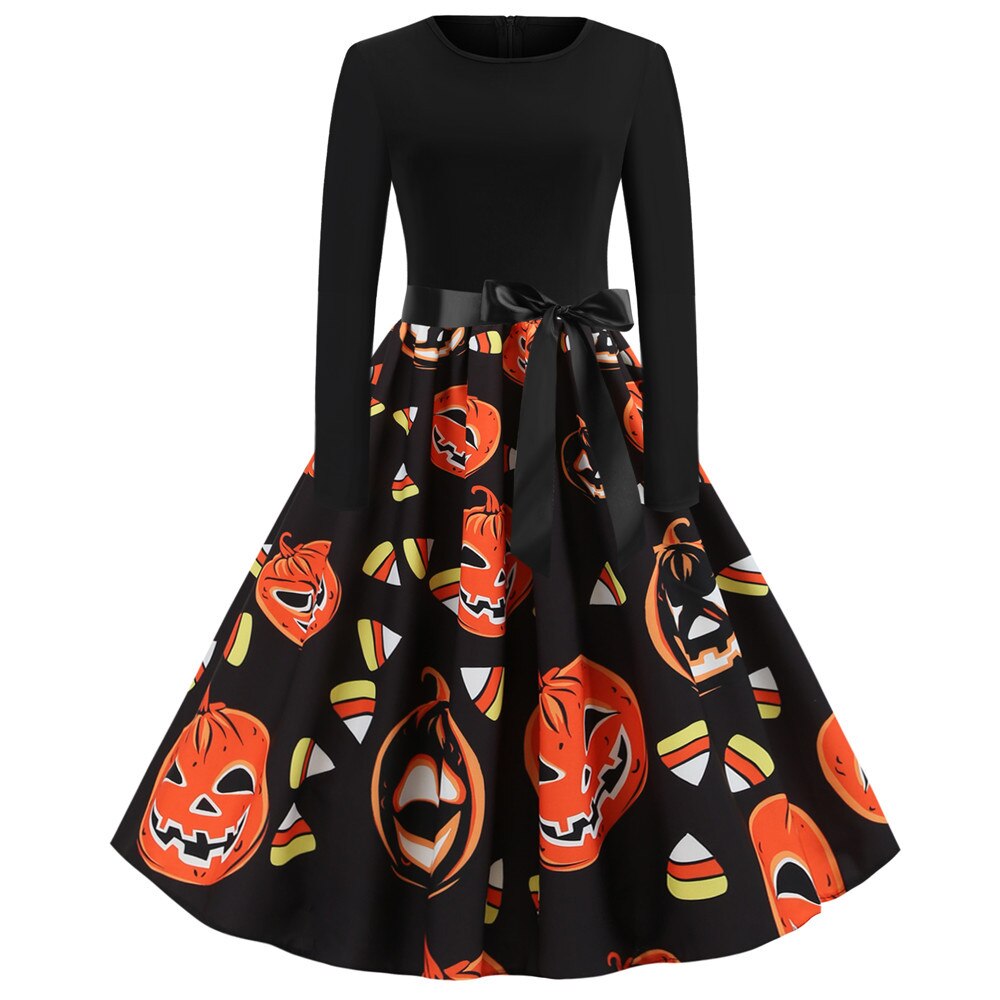 Costume d'Halloween imprimé caricature gothique