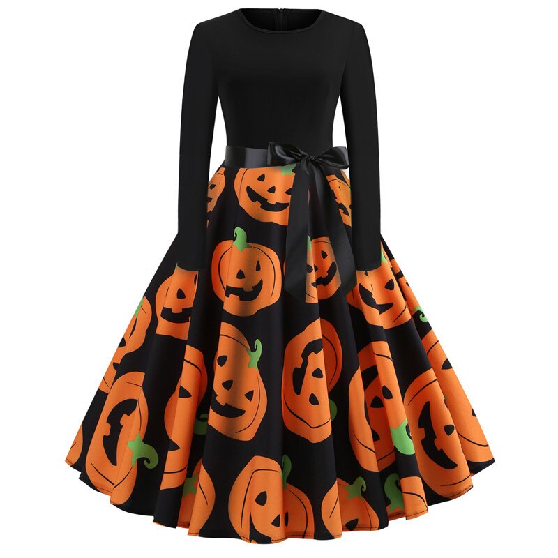 Costume d'Halloween imprimé caricature gothique