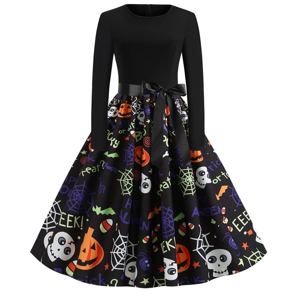 Costume d'Halloween imprimé caricature gothique
