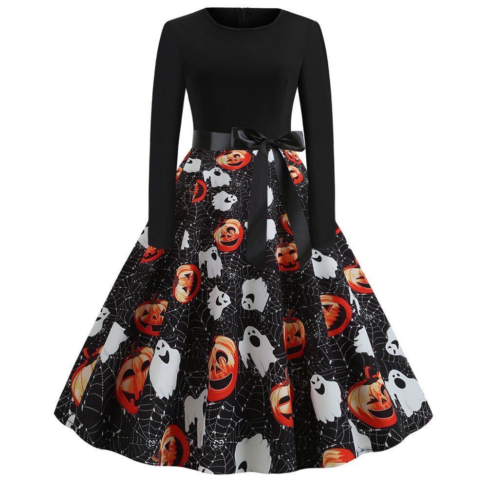 Costume d'Halloween imprimé caricature gothique