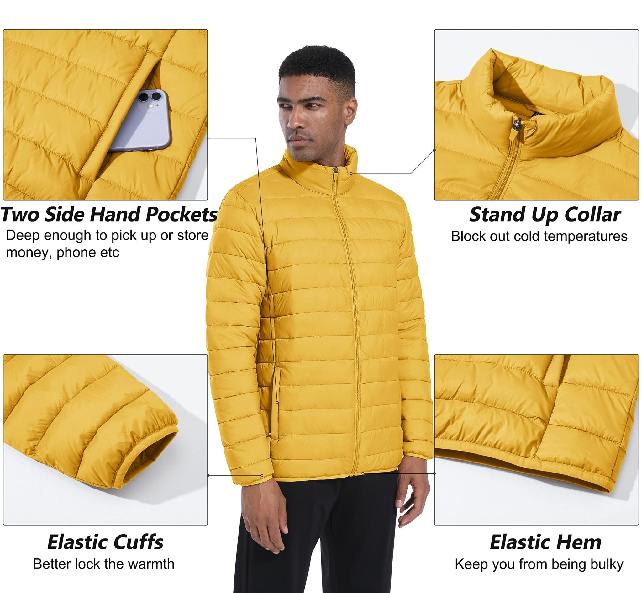 Veste Légère pour Homme, Déperlant, Idéale pour l'Hiver.