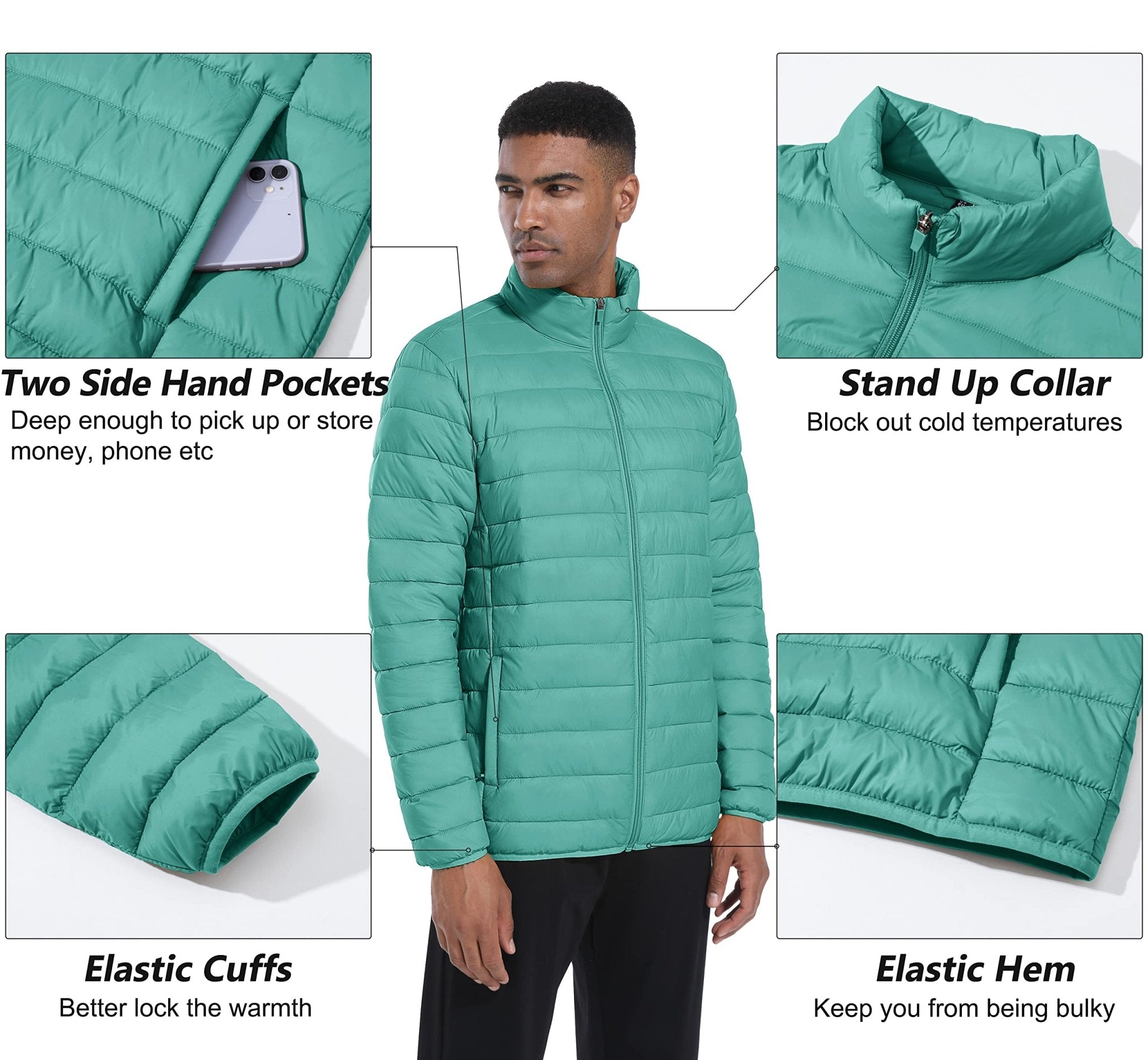 Veste Légère pour Homme, Déperlant, Idéale pour l'Hiver.
