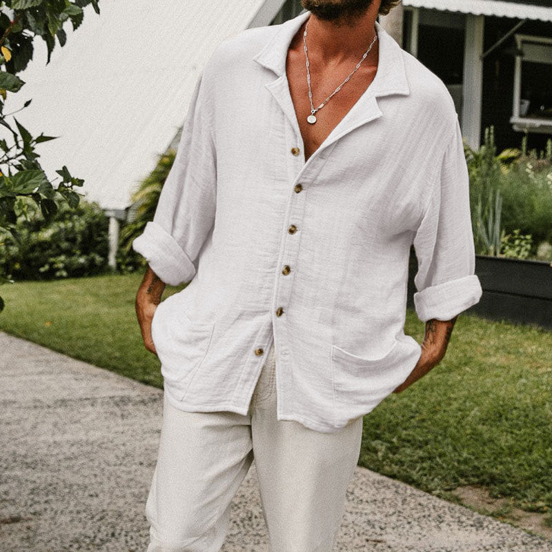 Chemise Décontractée en Coton et Lin