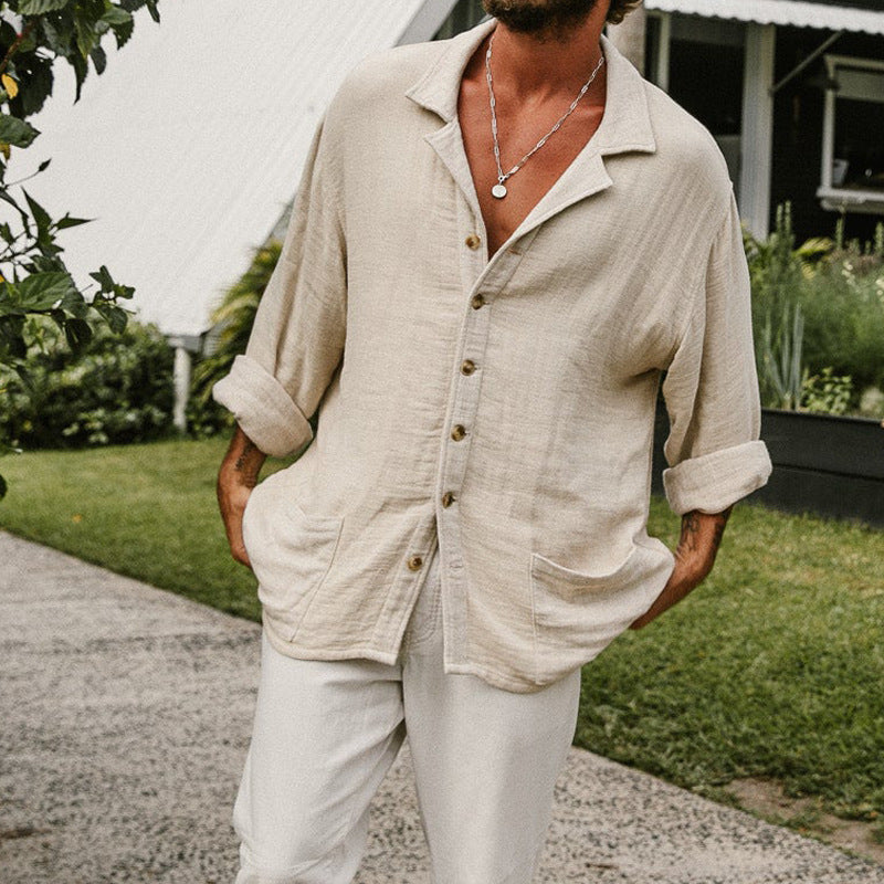 Chemise Décontractée en Coton et Lin
