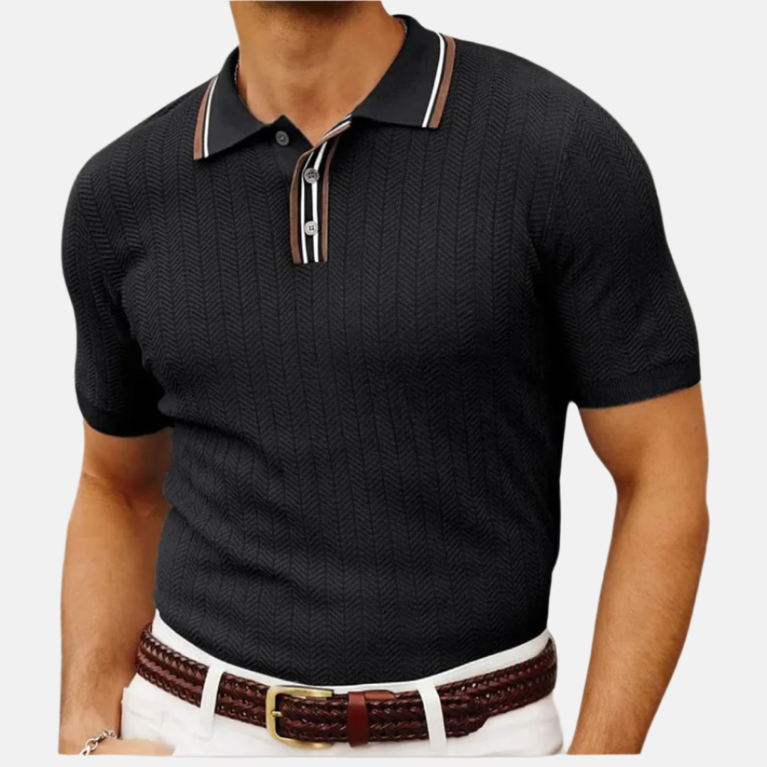 Théo – Polo Classique Rayé à Manches Courtes