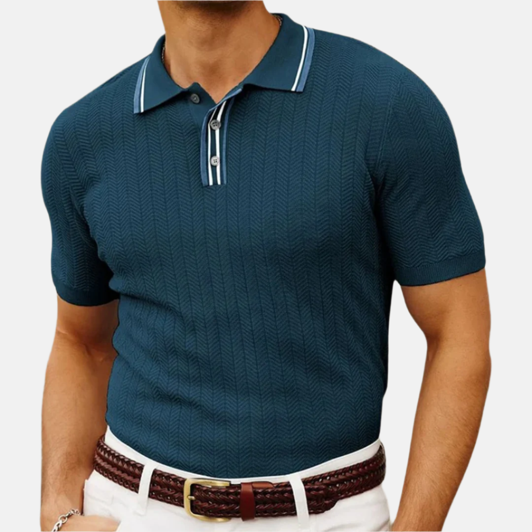 Théo – Polo Classique Rayé à Manches Courtes