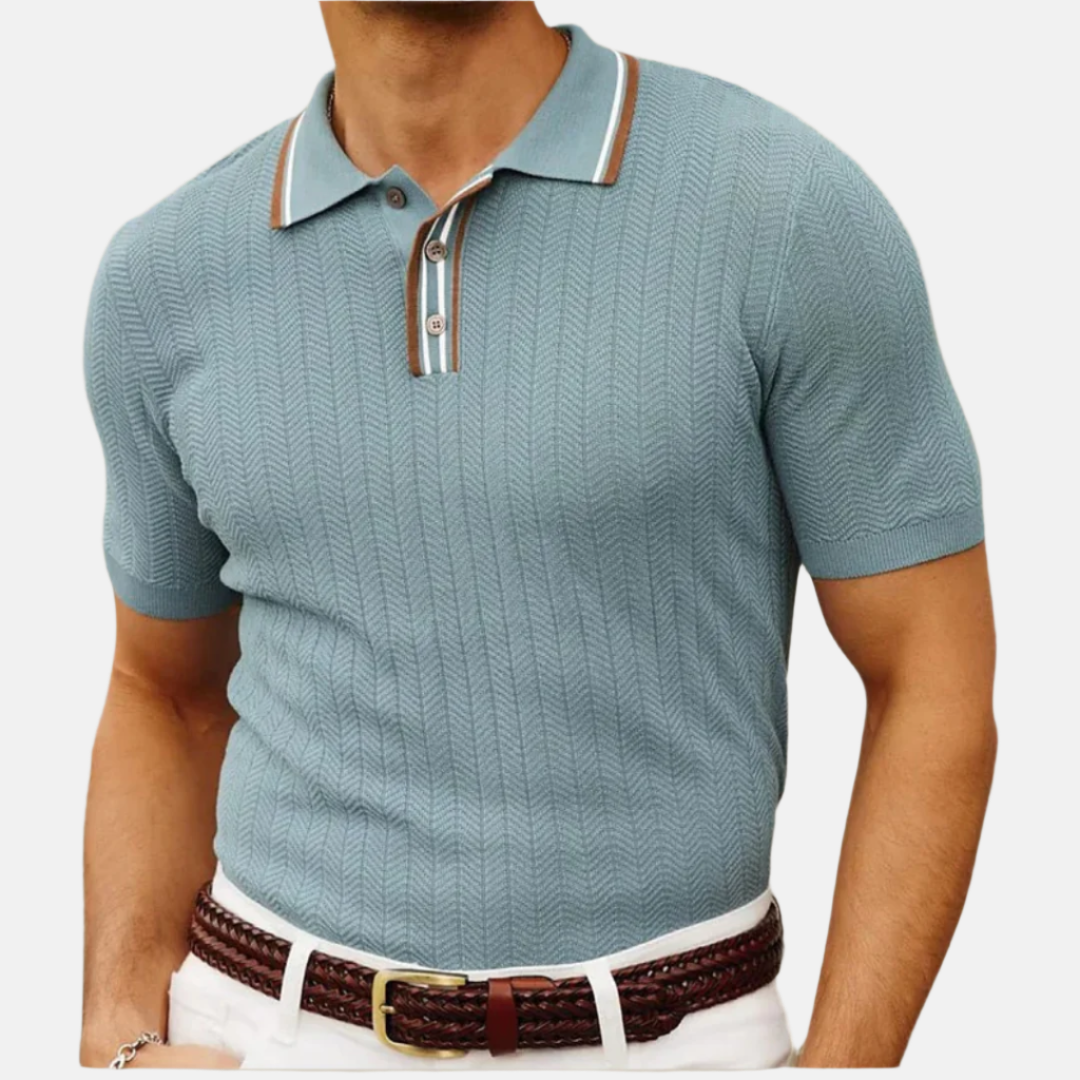 Théo – Polo Classique Rayé à Manches Courtes