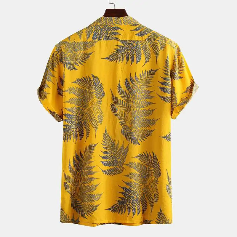Chemise Imprimée Feuilles Tropicales