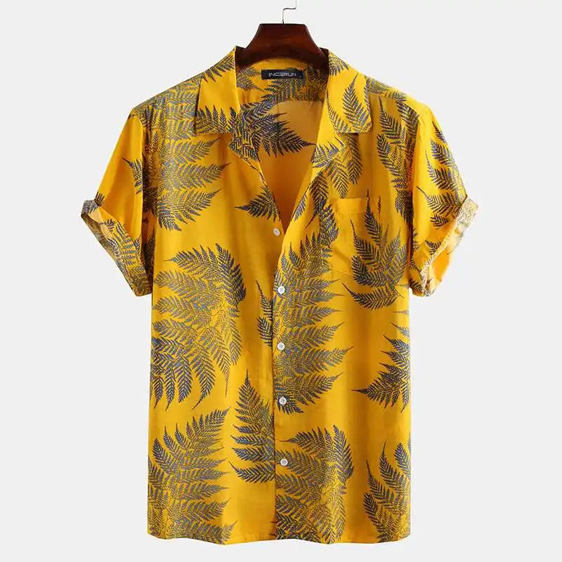 Chemise Imprimée Feuilles Tropicales