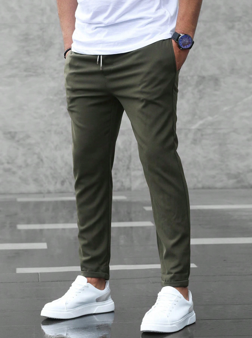 Pantalon Élegant en Tissu Extensible