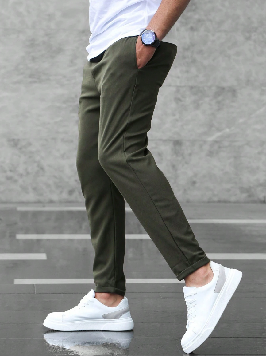 Pantalon Élegant en Tissu Extensible