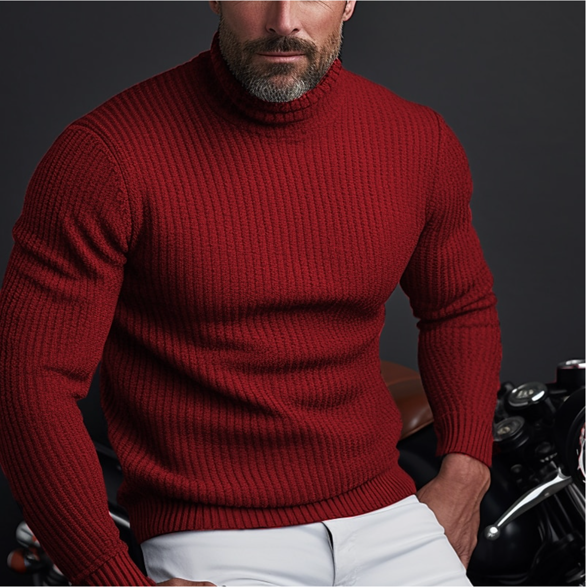 Peter - Pull Col Roulé Élégant Pour Hommes