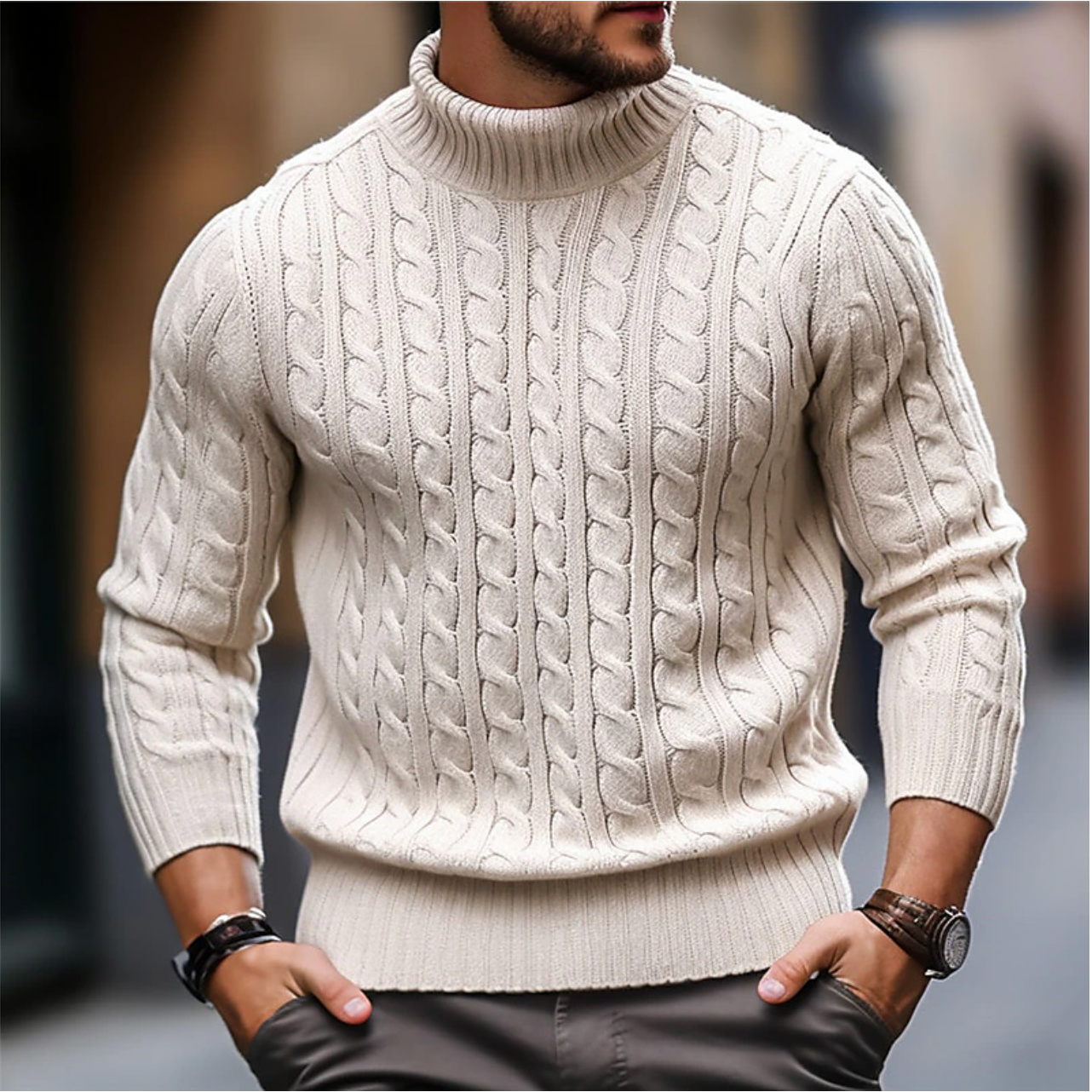 Charles - Pull à Col Roulé pour Homme, Idéal pour l'Automne et l'Hiver