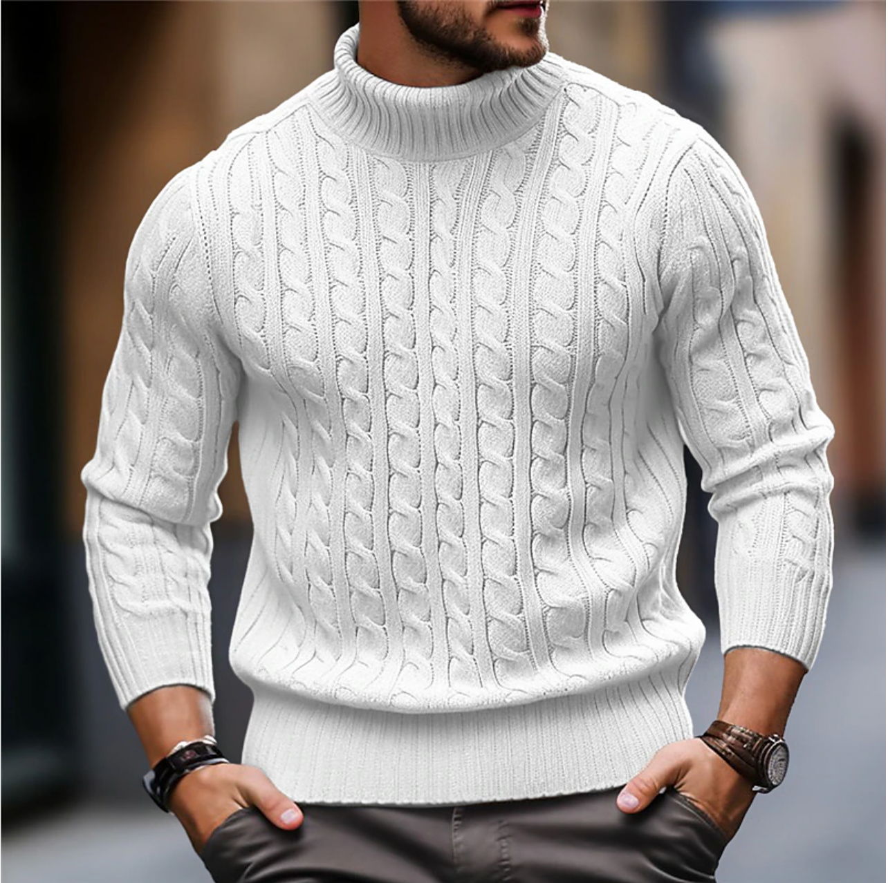 Charles - Pull à Col Roulé pour Homme, Idéal pour l'Automne et l'Hiver