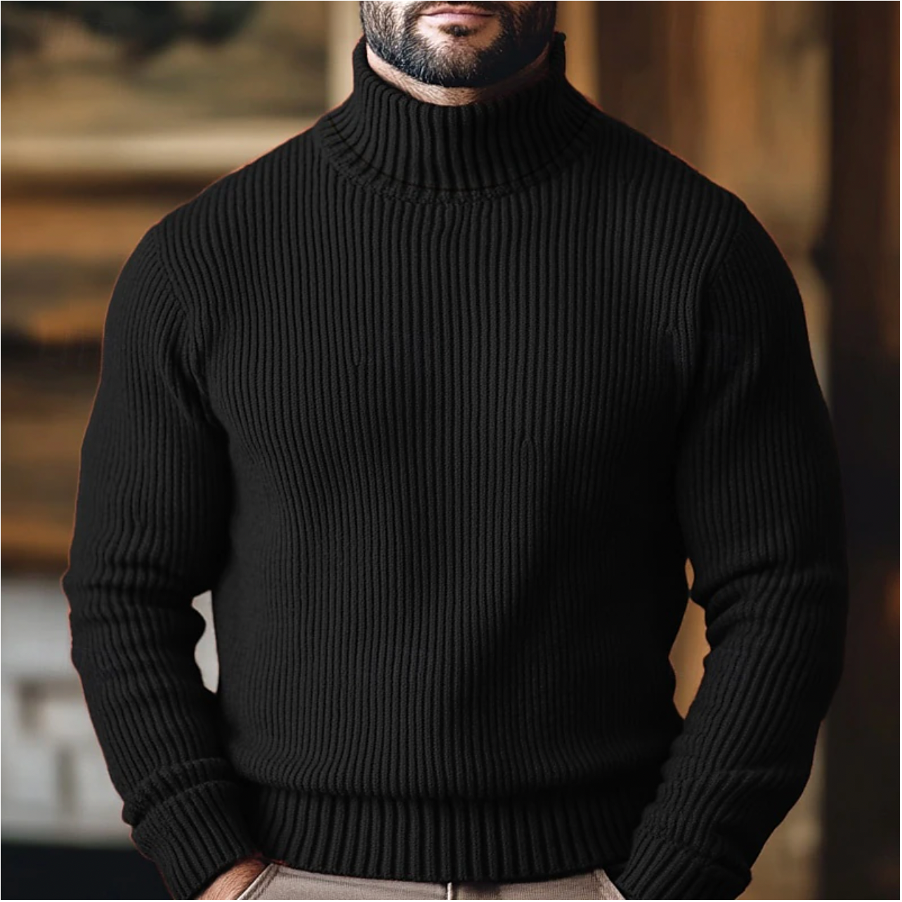 Pull Col Roulé Élégant et Chaud pour l'Hiver