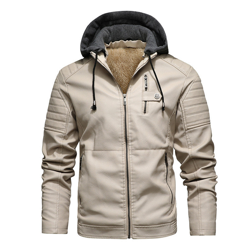 Oliver | Veste en cuir à capuche pour homme