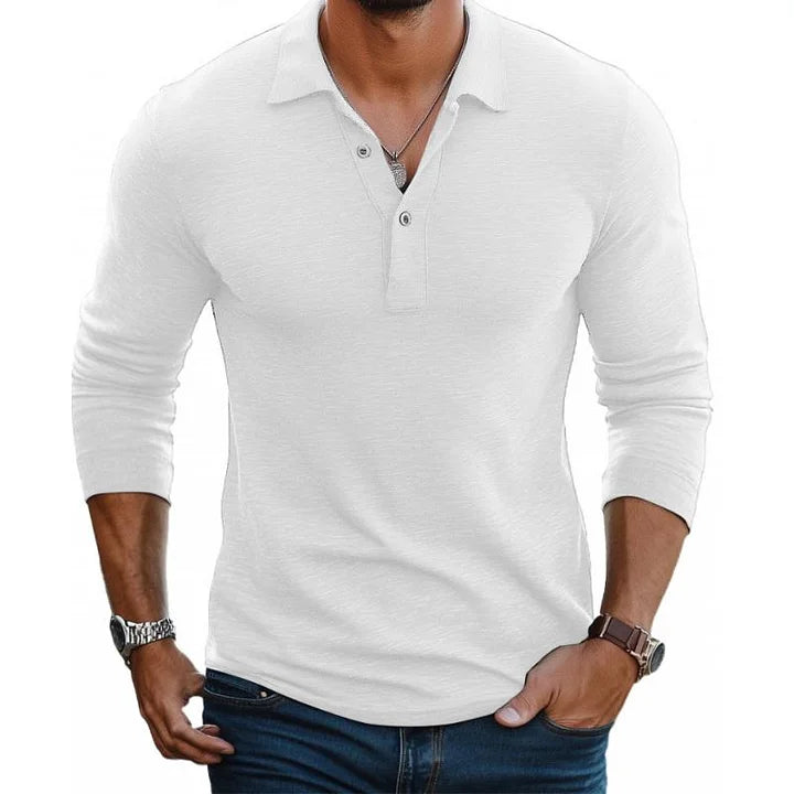 Lucas | Polos à manches longues en coton 100%