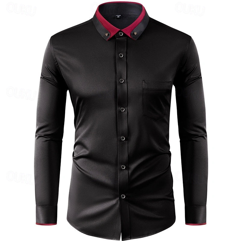 Chemise habillée homme bicolore manches longues élégante
