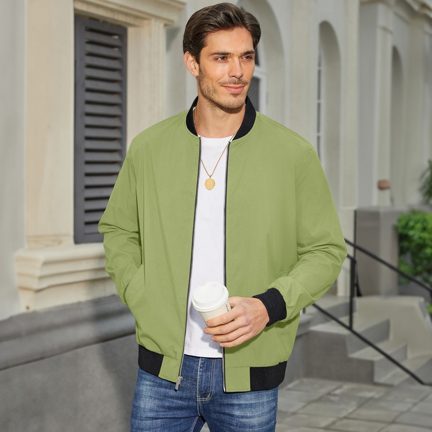 Bomber Léger pour Homme avec Matériau Respirant