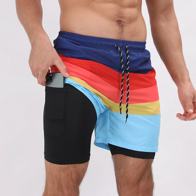 Short de bain homme séchage rapide avec doublure