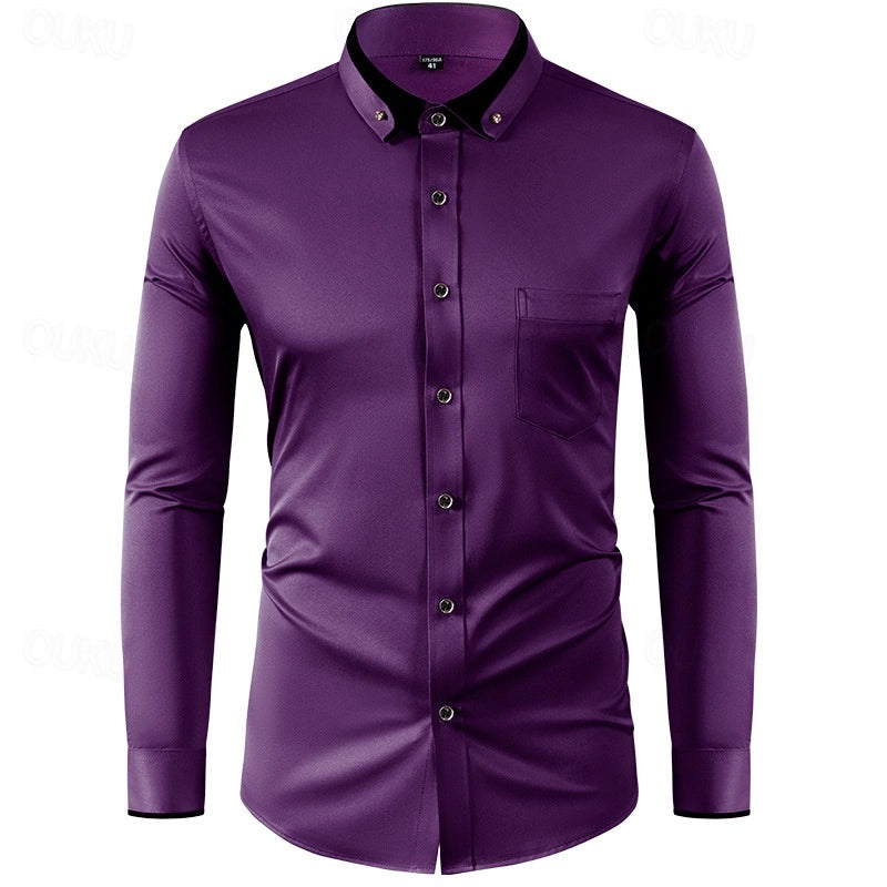 Chemise habillée homme bicolore manches longues élégante
