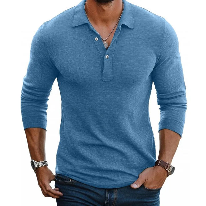 Lucas | Polos à manches longues en coton 100%