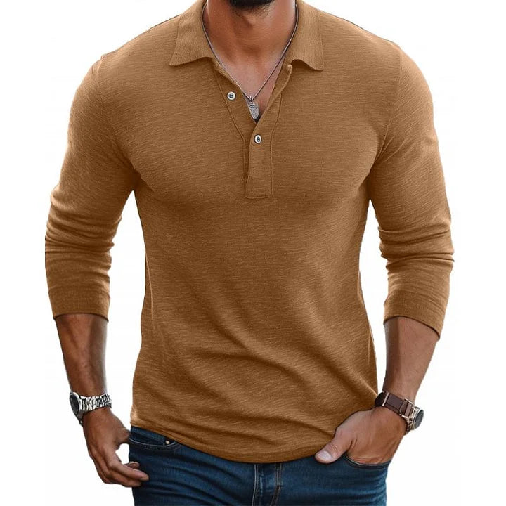Lucas | Polos à manches longues en coton 100%