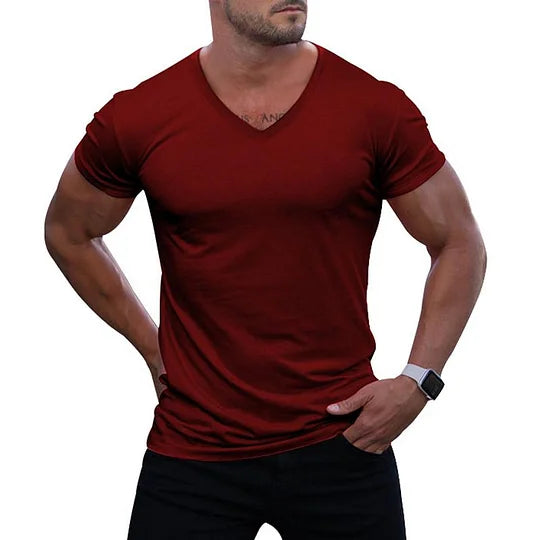 Alexandre – T-shirt Slim-Fit à Col V pour Homme