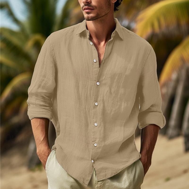 Chemise Élégante en Lin à Manches Longues