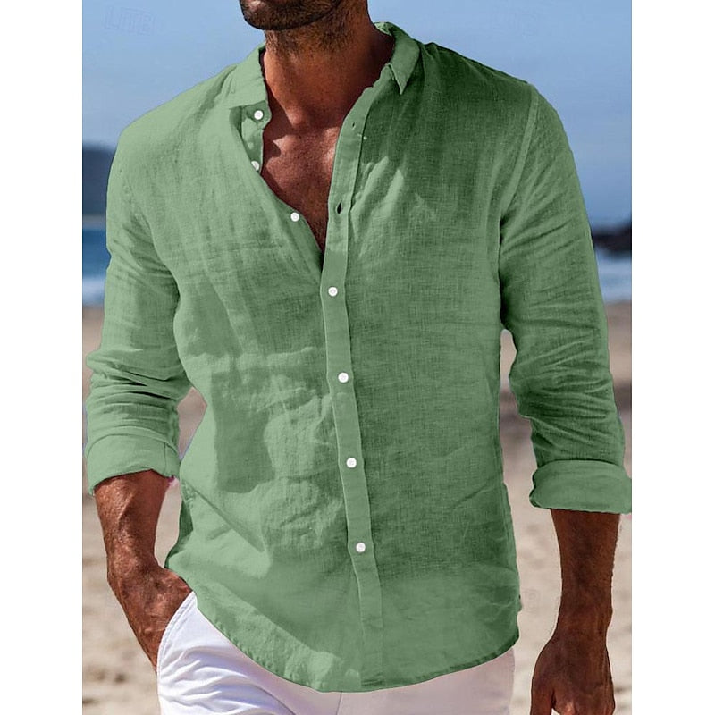 Tom Chemise Homme Décontractée en Lin