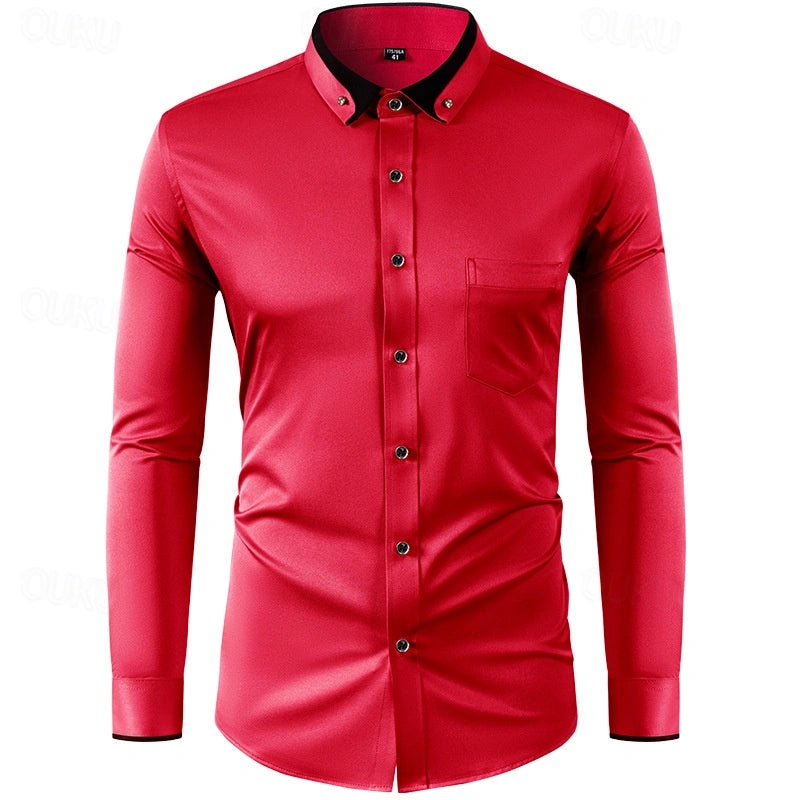 Chemise habillée homme bicolore manches longues élégante