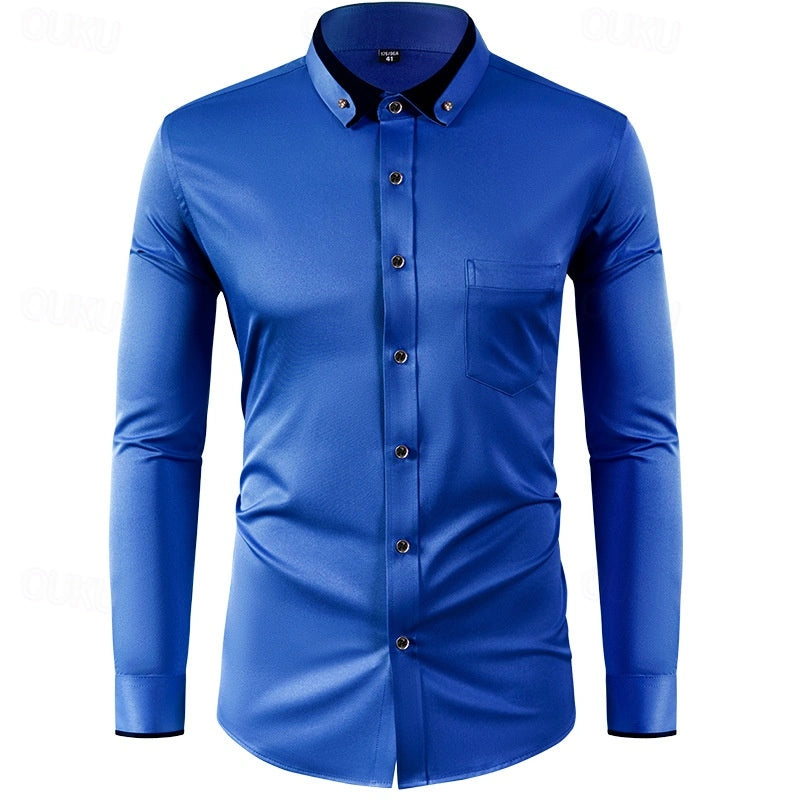 Chemise habillée homme bicolore manches longues élégante