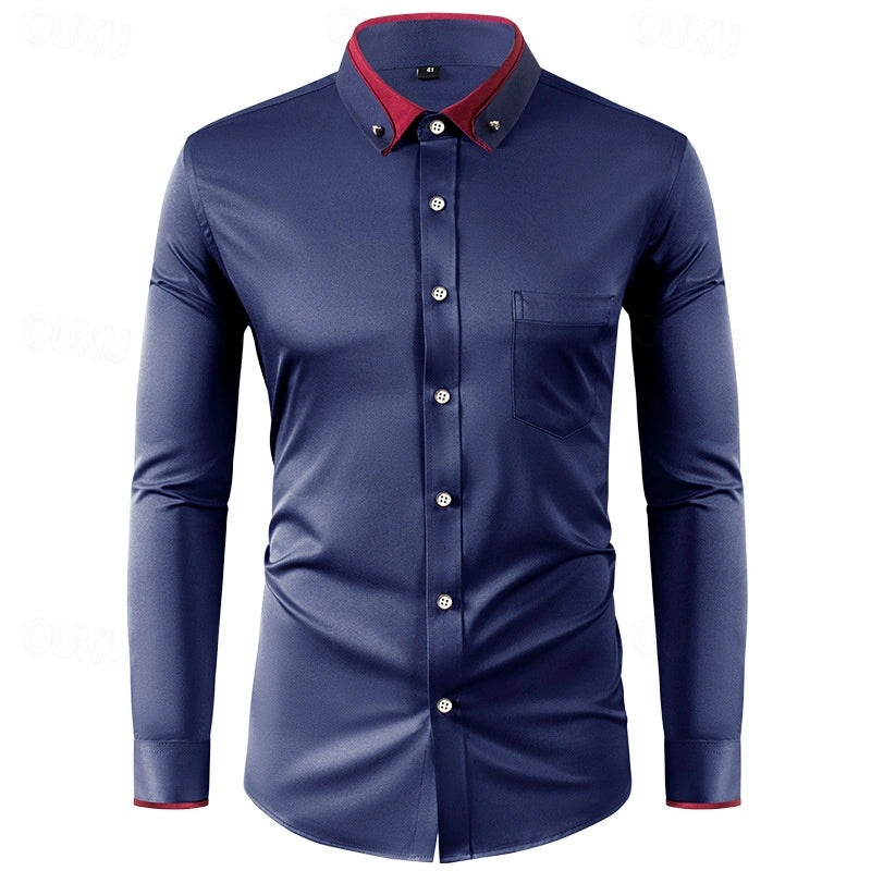 Chemise habillée homme bicolore manches longues élégante