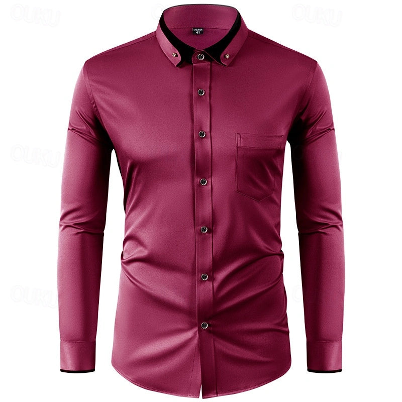 Chemise habillée homme bicolore manches longues élégante