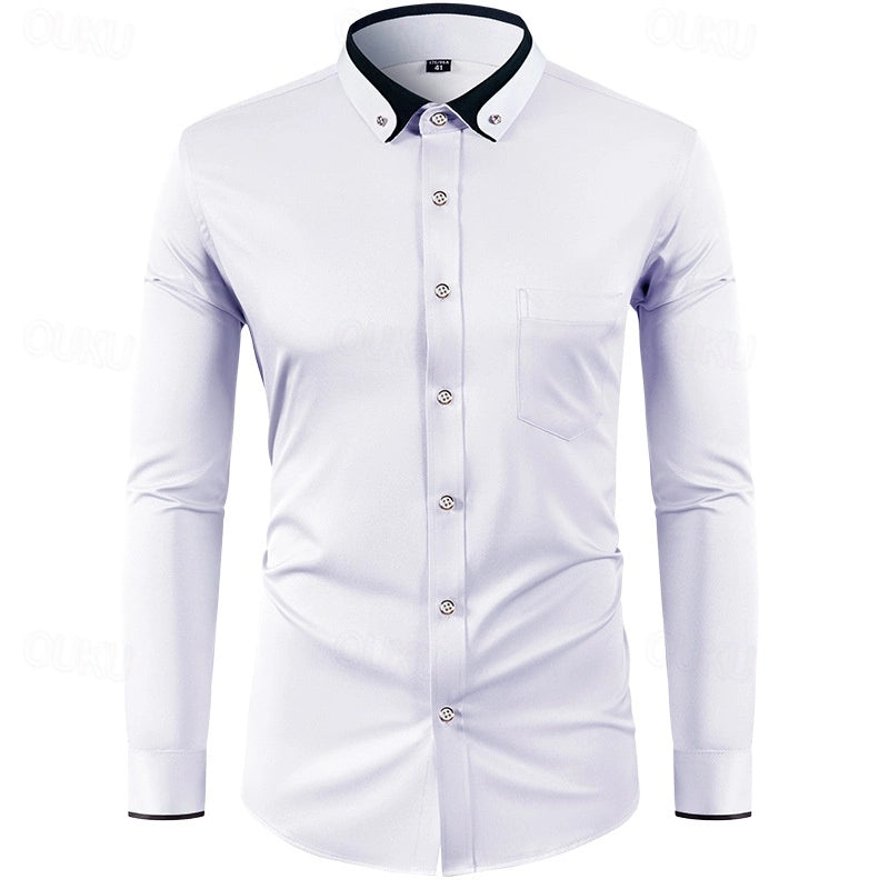Chemise habillée homme bicolore manches longues élégante