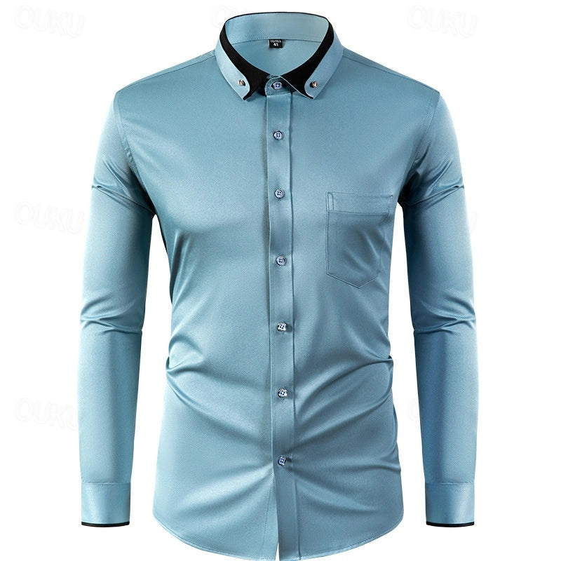 Chemise habillée homme bicolore manches longues élégante
