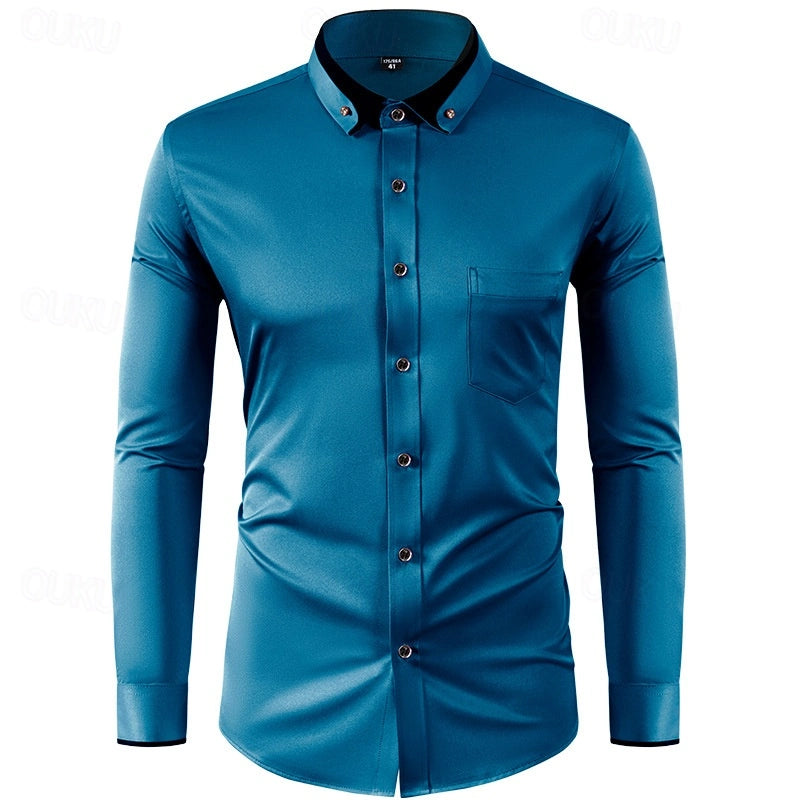 Chemise habillée homme bicolore manches longues élégante