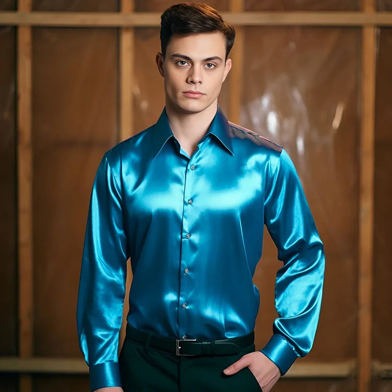 Chemise de Soie Satin Homme