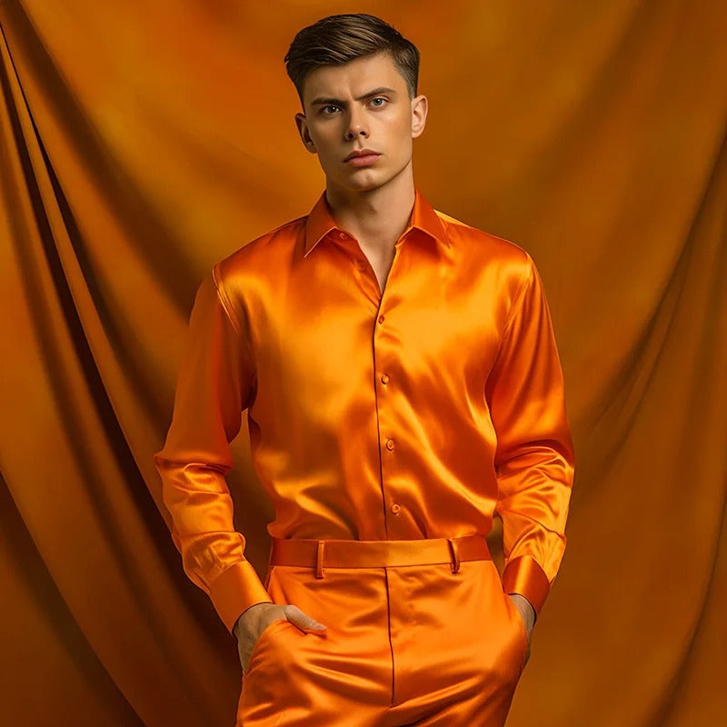 Chemise de Soie Satin Homme