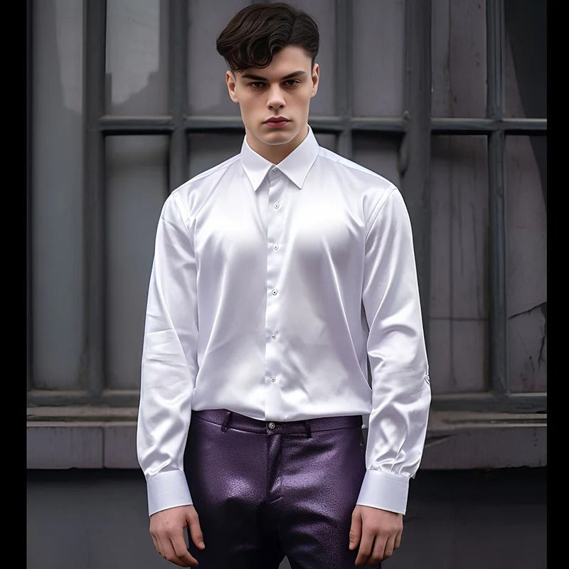Chemise de Soie Satin Homme