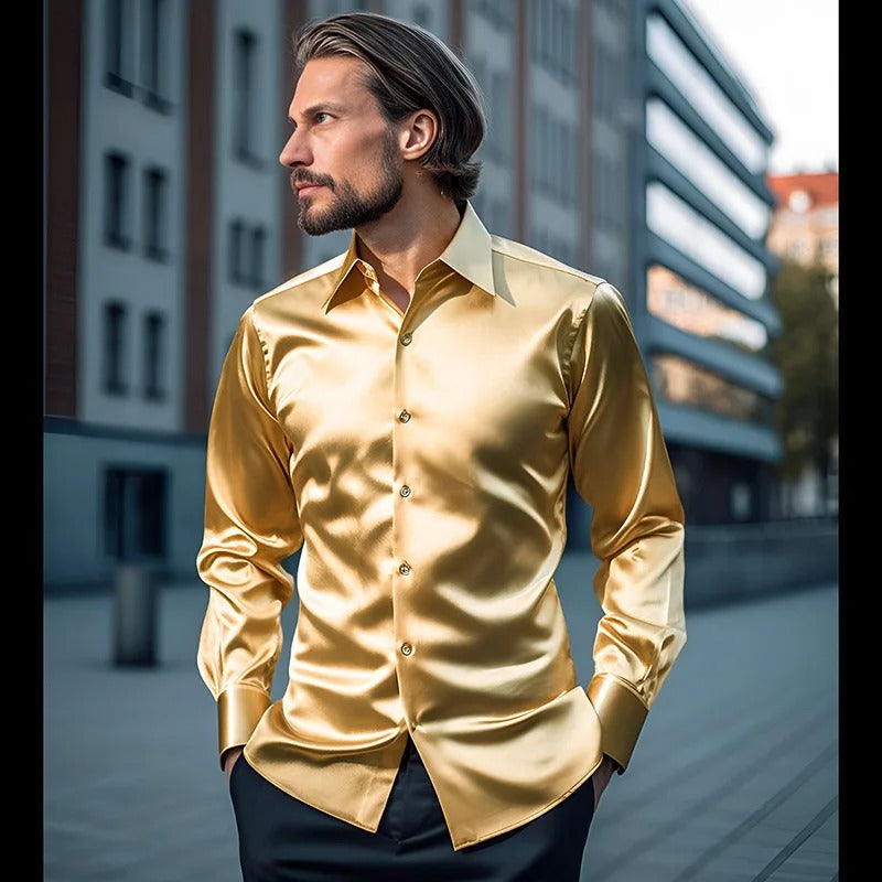 Chemise de Soie Satin Homme